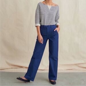 Alex Mill Trousers Womens 4 Blue Twill Pants Cotton Straight Leg Casual